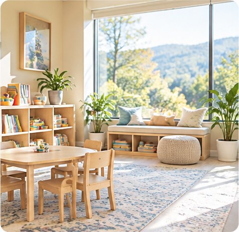 Bright, kid-friendly therapy room at the clinic